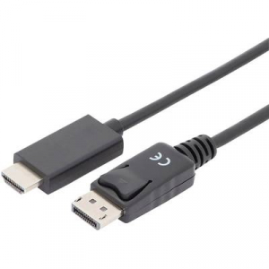 Digitus Kijelző csatlakozó / HDMI Átalakító kábel [1x DisplayPort dugó - 1x HDMI dugó] 1.00 m Fekete