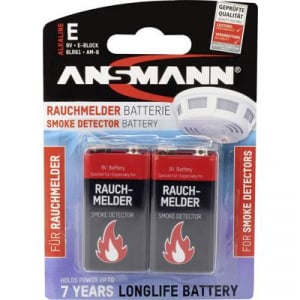 Ansmann Rauchmelderbatterie 9V-os elem Alkáli mangán 9 V 2 db