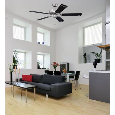 Mennyezeti ventilátor, 5 lapátos, O 132 cm, fekete-ezüst/króm, Westinghouse Chrom Cyclone