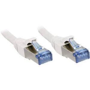 RJ45 Hálózat Csatlakozókábel CAT 6A S/FTP 1.50 m Fehér Védővel LINDY