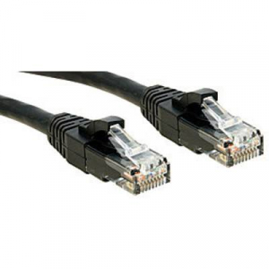 RJ45 Hálózat Csatlakozókábel CAT 6 U/UTP 5.00 m Fekete Védővel LINDY