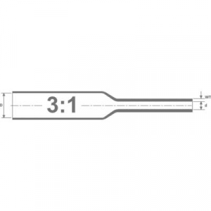 Adagoló doboz, belső ragasztóval, HIS-A O (zsugorodás előtt/után): 3 mm/1 mm, zsugorodási arány 3:110 mátlátszó