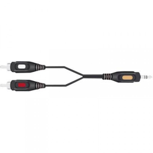 Jack - RCA audio kábel, 1x 3,5 mm jack dugó - 2x RCA dugó, 2 m, fekete, SpeaKa Professional 325090