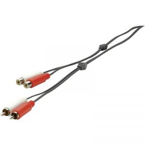 RCA audio kábel, 2x RCA dugó - 2x RCA aljzat, 3 m, fekete, SpeaKa Professional 325095