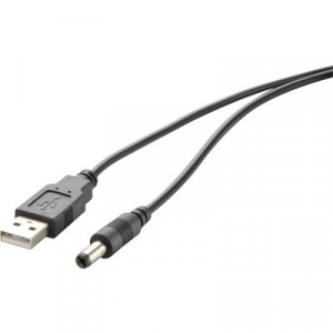 USB tápkábel, 5 V DC 5,5 mm-es dugóval, 1 m, Renkforce