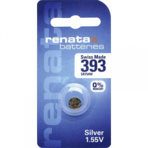 393 gombelem, ezüstoxid, 1,55V, 80 mAh, Renata SR754W, SR48, SR754, V393, D393, 255, F, SB-B3, RW48, BS15, B-SR48H