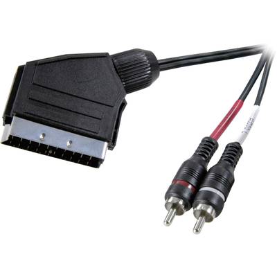 Cavo SpeaKa Professional SCART – RCA Composito (3 Connettori), 2.00 M, Schermato Con Interruttore, Per TV E Ricevitori