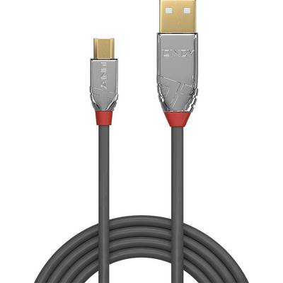 LINDY USB 2.0 Csatlakozókábel [1x USB 2.0 dugó, A típus - 1x USB 2.0 dugó, mikro B típus] 0.50 m Szürke