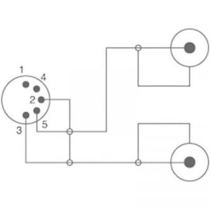 SpeaKa Professional DIN csatlakozó / RCA Audio Csatlakozókábel [1x Dióda dugó, 5 pólusú (DIN) - 2x RCA dugó] 1.50 m Fekete