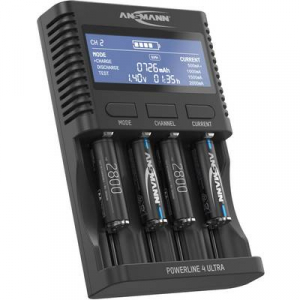 Ansmann Powerline 4 Ultra NiCd, NiMH, Lítiumion Mikro (AAA), Ceruza (AA), Baby (C), Góliát (D), 10340, 10350, 10440, 10500, 12500, 12650, 13500, 13650