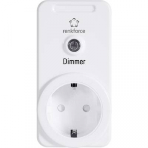 Vezeték nélküli beltéri konnektoros vevő, dimmer, 1 csatornás, max. 300W, max. 150m, fehér, renkforce RS2W