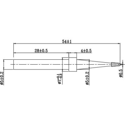 Toolcraft univerzális ceruzahegy formájú, központosított csúcs pákahegy, forrasztóhegy 5.0 mm