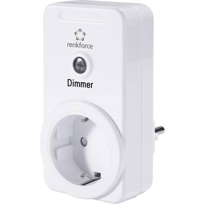 Vezeték nélküli beltéri konnektoros vevő, dimmer, 1 csatornás, max. 300W, max. 150m, fehér, renkforce RS2W