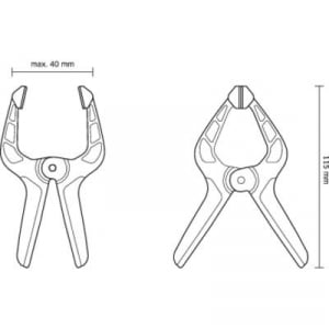 Toolcraft 4 rugós bilincs 40 mm 5 kg TOOLCRAFT 1611470 Visszavonás:50 mm