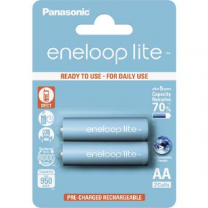 Ceruza akku AA, NiMH, 1,2V 900 mAh, 2 db, Panasonic Eneloop lite LR06, AA, LR6, AAB4E, AM3, 815, E91, LR6N