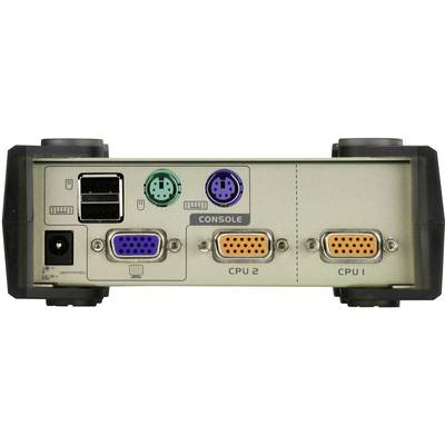 2 portos USB-s KVM switch, (billentyűzet, video, egér) elosztó, PS/2 és VGA kimenettel Aten CS82U-AT