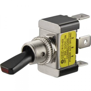 Gépjármű billenőkapcsoló 12 V/DC 30 A 1 x KI/BE Reteszelő TRU COMPONENTS TC-R13-423L GELB