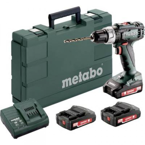 Metabo BS 18 L Set Akkus fúrócsavarozó 18 V 2 Ah Lítiumion 3. akkuval, Hordtáskával