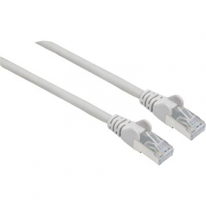 RJ45 Hálózat Csatlakozókábel CAT 6A S/FTP 3.00 m Szürke Fólia árnyékolás, Fonat árnyékolás, Árnyékolt, HDMI-re alkalmas, Halogénmentes Intellinet