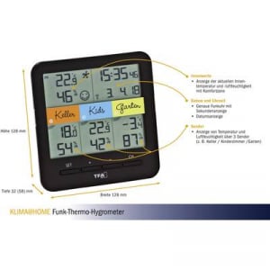 Vezeték nélküli hőmérő és páratartalom mérő, TFA 30.3060.01
