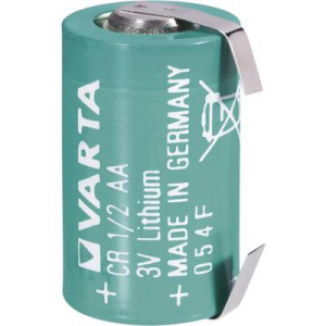 1/2 AA lítium elem, forrasztható, 3V 970 mAh, forrfüles, 15 x 25 mm, Varta CR 1/2 AA LF