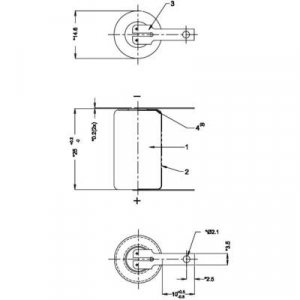 1/2 AA lítium elem, forrasztható, 3V 970 mAh, forrfüles, 15 x 25 mm, Varta CR 1/2 AA LF