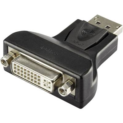 DisplayPort - DVI átalakító adapter, 1x DisplayPort dugó - 1x DVI aljzat 24+5 pól., fekete, Renkforce