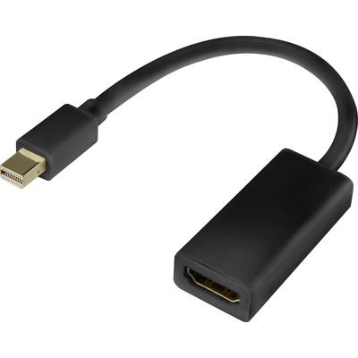 DisplayPort - HDMI átalakító adapter, 1x mini DisplayPort dugó - 1x HDMI aljzat, aranyozott, fekete, Renkforce