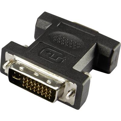 DVI - VGA átalakító adapter, 1x DVI dugó 24+5 pól. - 1x VGA aljzat, fekete, Renkforce