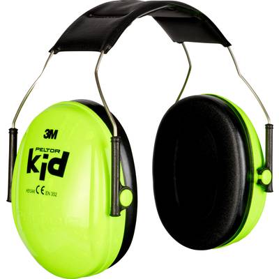 PELTOR Fejpántos gyermek hallásvédő fültok, zajcsillapító fülvédő, neonzöld, PELTOR™ KID H510AK-442-GB KID