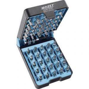 Hazet BitE-Box 2240N/51 Bit készlet 51 részes Egyeneshornyú, Kereszthornyú Phillips, Kereszthornyú Pozidriv, TORX, TORX BO, Belső hatlap