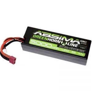 Absima Akkucsomag, LiPo 11.1 V 5000 mAh Cellaszám: 3 45 C Keménydoboz T-dugaszoló rendszer