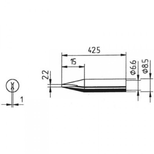 Ersa 842 pákahegy, forrasztóhegy 842 CD LF véső forma 2.2 mm