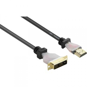 HDMI / DVI csatlakozókábel [1x HDMI dugó - 1x DVI dugó, 18+1 pólusú] 1,8 m fekete 1920 x 1080 pixel renkforce