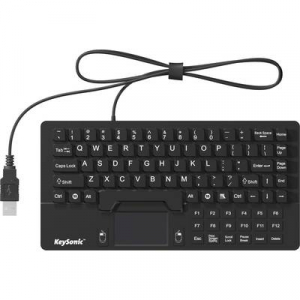 Keysonic KSK-5031 IN (UK) Billentyűzet Fekete Szilikon membrán, Vízálló (IPX7), Beépített érintőpanel, Egérgombok