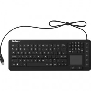 Keysonic KSK-6231 INEL (UK) Billentyűzet Fekete Szilikon membrán, Vízálló (IPX7), Világít, Beépített érintőpanel, Egérgombok