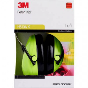PELTOR Fejpántos gyermek hallásvédő fültok, zajcsillapító fülvédő, neonzöld, PELTOR™ KID H510AK-442-GB KID