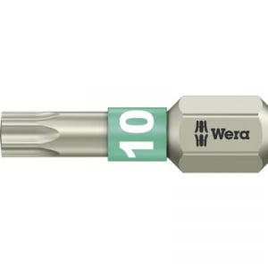 TORX® nemesacél bitek, 25 mm Wera 05071032001 T 10 6,3 mm (1/4) hatlapú DIN 3126-C 6,3, ISO 1173 Hossz:25 mm