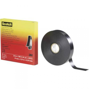 PVC elektromos szigetelőszalag, 33 m x 38 mm, fekete, 3M Scotch 22, 80-0120-1706-9