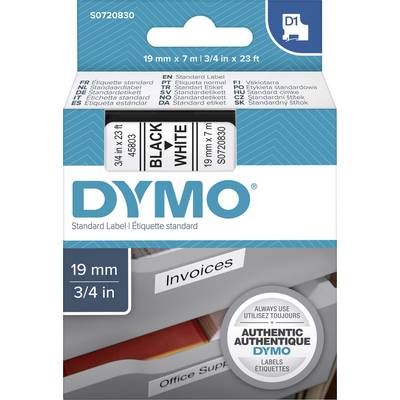 DYMO feliratozószalag D1, 19mm, fehér/fekete, S0720830