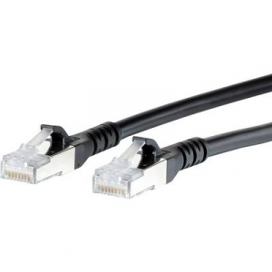 RJ45 Hálózati csatlakozókábel, CAT 6A S/FTP [1x RJ45 dugó - 1x RJ45 dugó] 3 m, fekete BTR Netcom