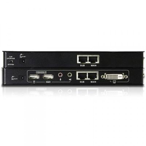 DVI, USB 2.0 KVM extender jelerősítő, jeltovábbító RJ45 csatlakozással 60 m-ig Aten CE600-AT-G