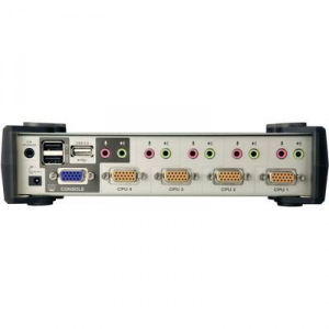 4 portos USB-s KVM switch, (billentyűzet, video, egér) elosztó, PS/2 és VGA elosztó Aten CS1734B-AT-G