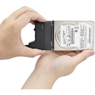 Merevlemez átalakító, 1x USB 2.0 dugó A - 1x SATA kombi dugó, 7+15 pólus, 0,3 m, fekete, Renkforce