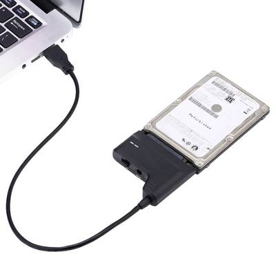 Merevlemez átalakító, 1x USB 3.0 dugó A - 1x SATA kombi dugó, 7+15 pólus, 0,3 m, fekete, Renkforce