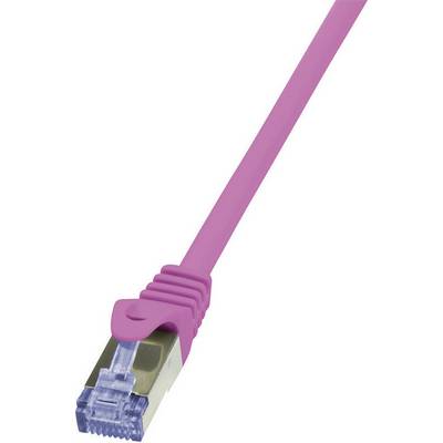 RJ45 Hálózati csatlakozókábel, CAT 6A S/FTP [1x RJ45 dugó - 1x RJ45 dugó] 0,25 m Pink LogiLink