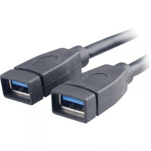 USB 3.0 adapter kábel, 19 pólusú, 2 x USB A aljzat, 15 cm, Akasa AK-CBUB09-15BK