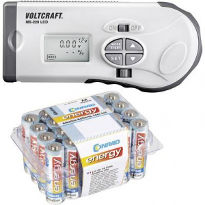 Elemvizsgáló készülék MS-229 LCD + Conrad Energy alkáli ceruzaelem készlet, 24 db, Voltcraft