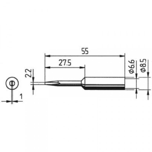 Ersa 832 pákahegy, forrasztóhegy 832 KD LF elkeskenyedő véső forma 2.2 mm