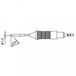 Weller RT pákahegy, forrasztóhegy RT6 kerek formájú, egyoldalt lapított hegy 1.2 mm